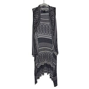 New Directions Size Large Western Boho Long Drape Cardigan Rodeo Festival